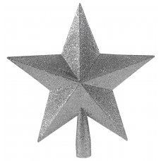 Χριστουγεννιάτικη Κορυφή Δέντρου Αστέρι Ασημί (25cm)